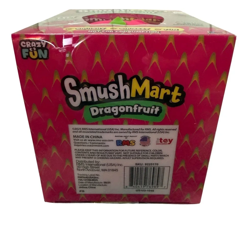 Crazy Fun SmushMart Dragonfruit Squishy Squeeze Toy RMS International 9225170